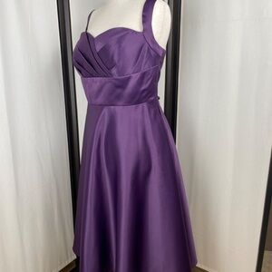 HOMECOMING! JJ’s House Purple Satin Fitted Waist Full Skirt Dress Size XL Dreamy